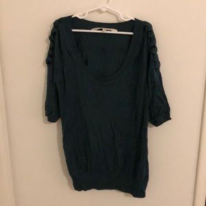 Aqua short sleeve sweater